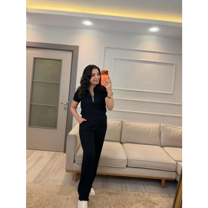 Oysh Fermuarlı Polo Yaka İkili Takım