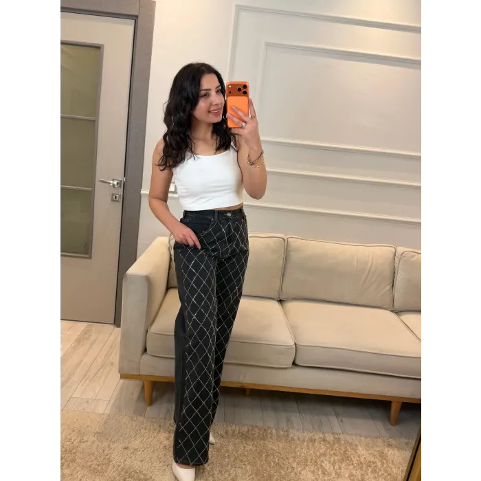 Tammy Çapraz Taşlı Palazzo Jean