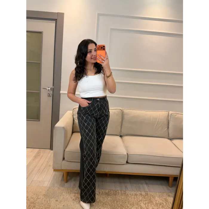 Tammy Çapraz Taşlı Palazzo Jean