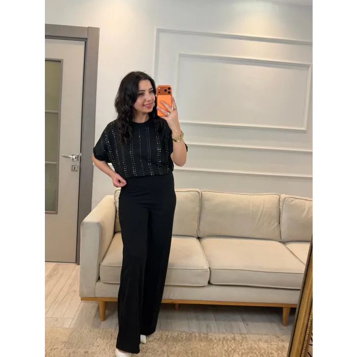 Ful Sıra Taşlı T-Shirt