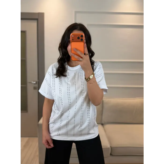 Ful Sıra Taşlı T-Shirt