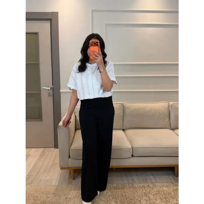 Ful Sıra Taşlı T-Shirt