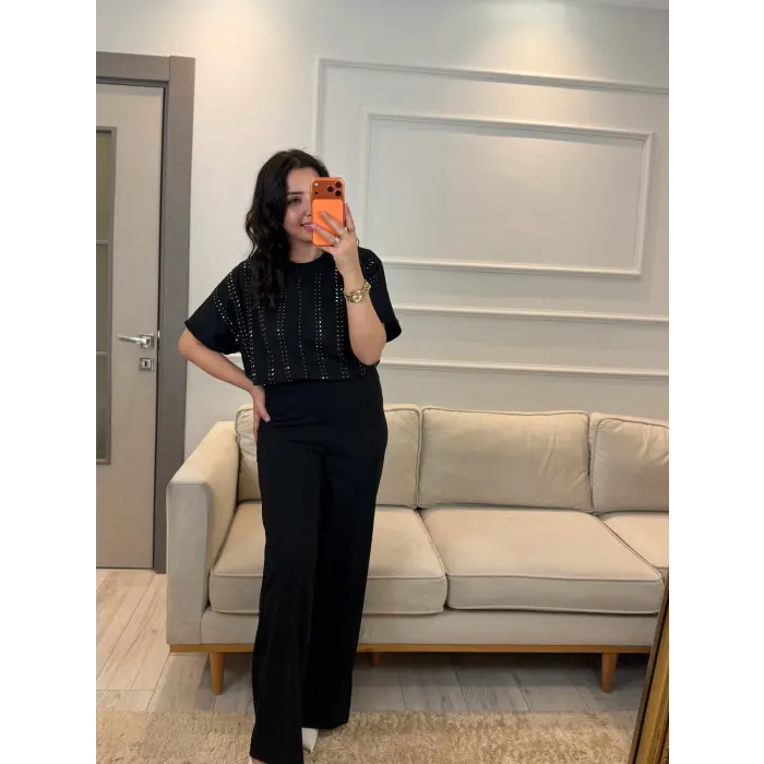 Ful Sıra Taşlı T-Shirt