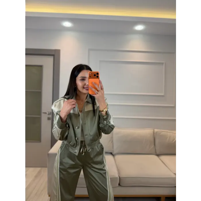 Tasarım Saten Mix Ceket Pantolon Takım