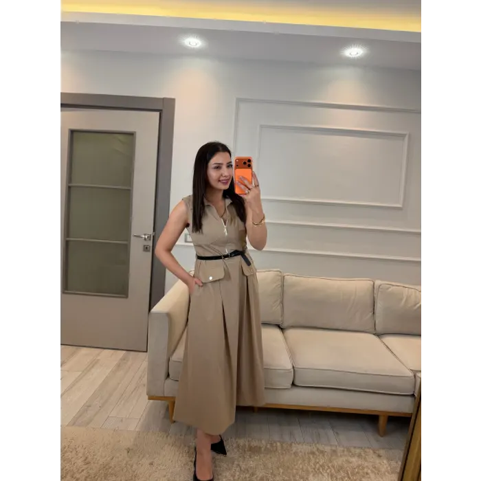 Mrka Muadil Kemer Ve Fermuar Detaylı Elbise