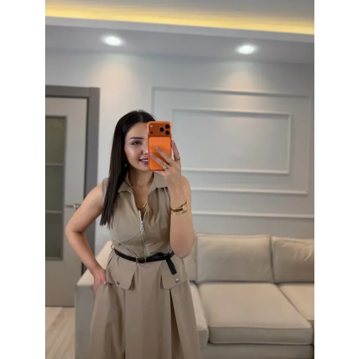 Mrka Muadil Kemer Ve Fermuar Detaylı Elbise