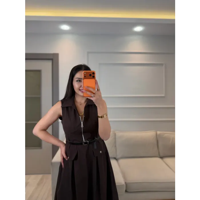 Mrka Muadil Kemer Ve Fermuar Detaylı Elbise
