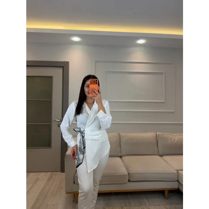 Jesica Fularlı Gömlek