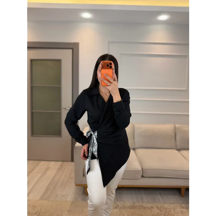 Jesica Fularlı Gömlek