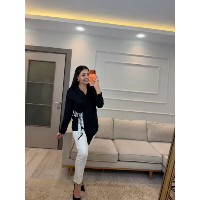 Jesica Fularlı Gömlek