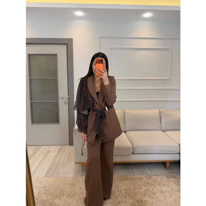Premium Şal Detaylı Ceket Pantolon Takım