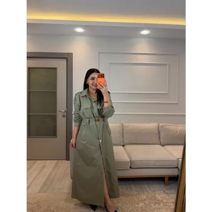 Zımba Ve Kemer Detaylı Elbise