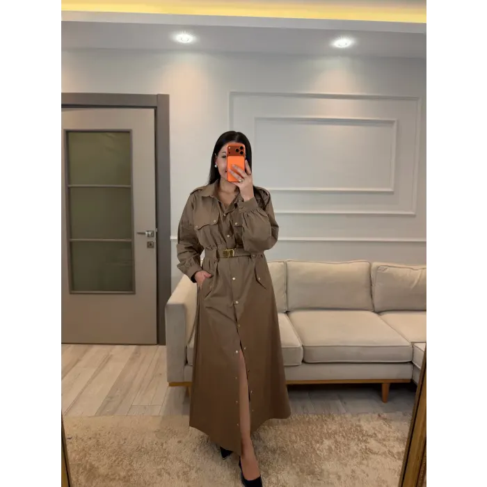 Zımba Ve Kemer Detaylı Elbise