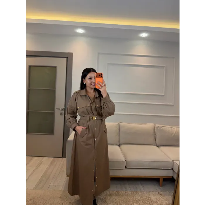 Zımba Ve Kemer Detaylı Elbise