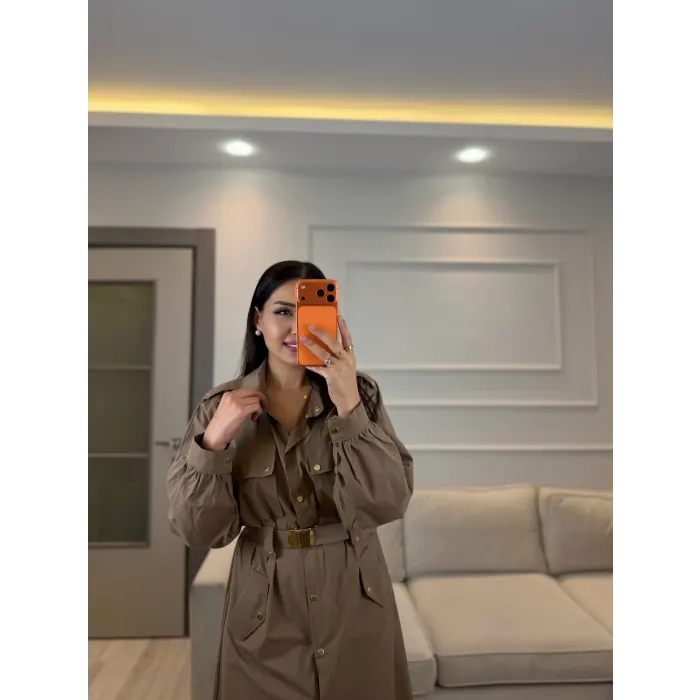 Zımba Ve Kemer Detaylı Elbise