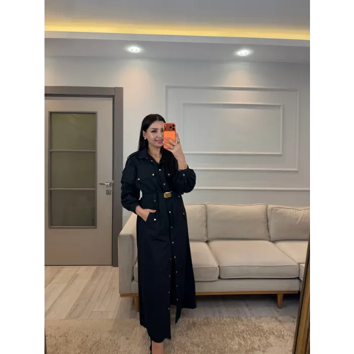 Zımba Ve Kemer Detaylı Elbise