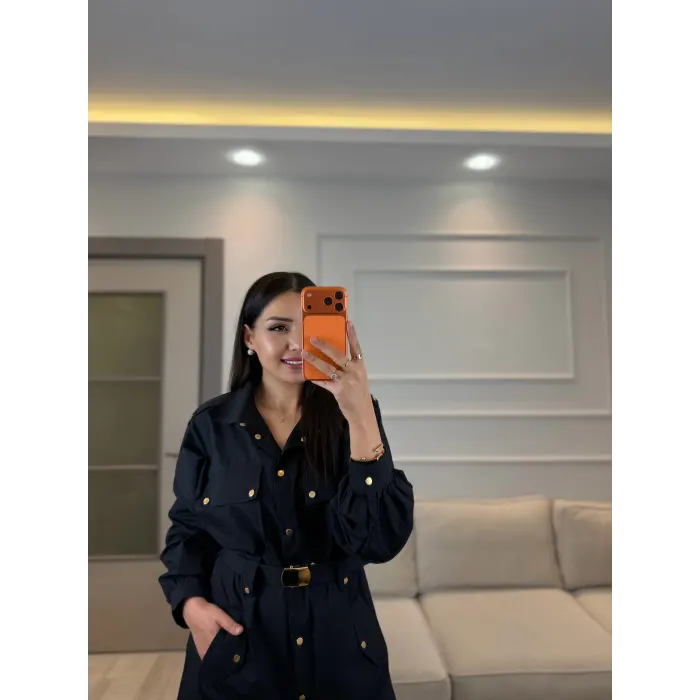 Zımba Ve Kemer Detaylı Elbise