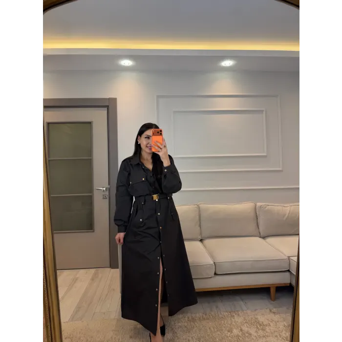 Zımba Ve Kemer Detaylı Elbise