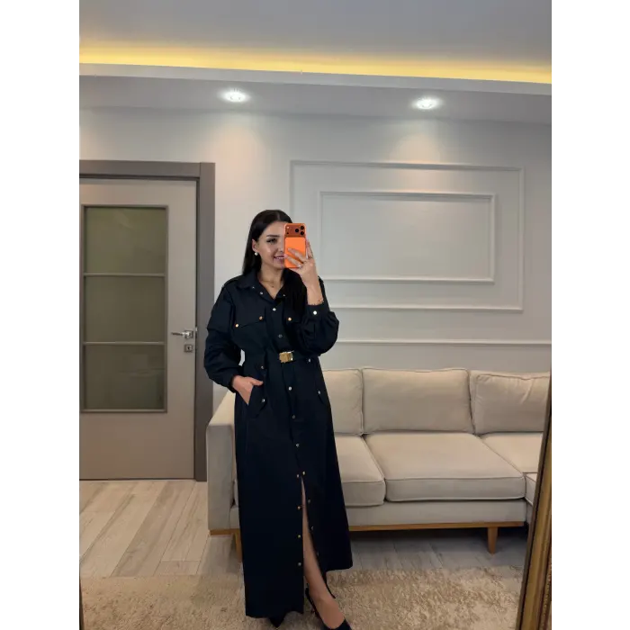 Zımba Ve Kemer Detaylı Elbise