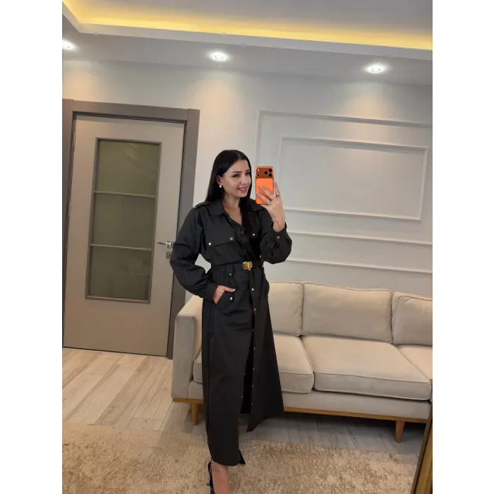 Zımba Ve Kemer Detaylı Elbise