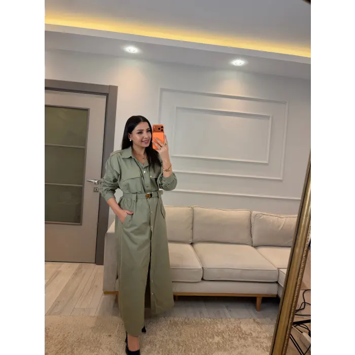 Zımba Ve Kemer Detaylı Elbise