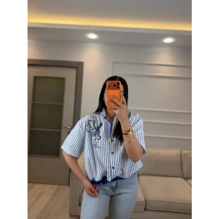 İpkyl Çizgili Paraşüt Detaylı Gömlek