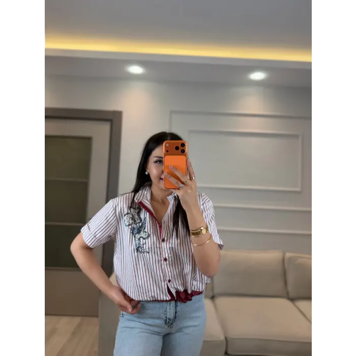 İpkyl Çizgili Paraşüt Detaylı Gömlek