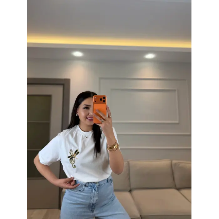 Orj Zra Taş Detaylı T-Shirt