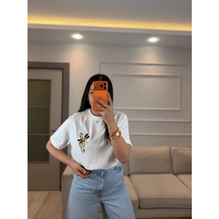Orj Zra Taş Detaylı T-Shirt