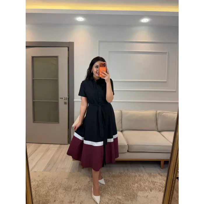 Tasarım Bloklu Elbise