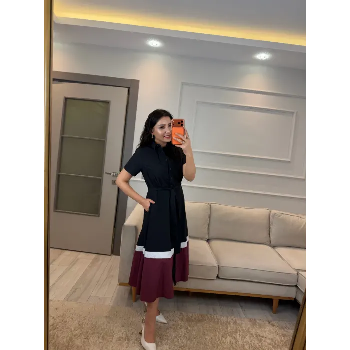 Tasarım Bloklu Elbise