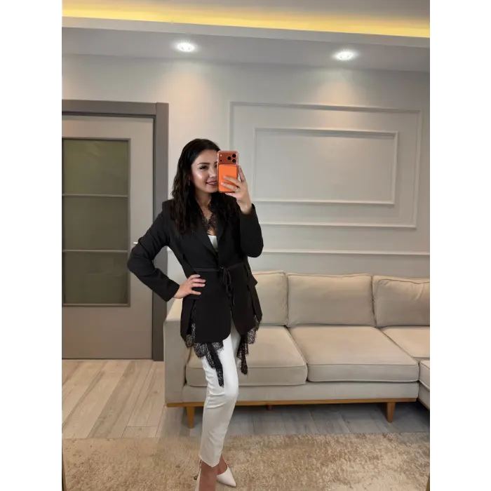 Mrka Muadil Dantel Detaylı Blazer Ceket