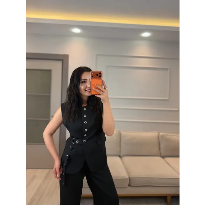 Mrka Muadil Kuş Gözlü Yelek Pantolon Takım