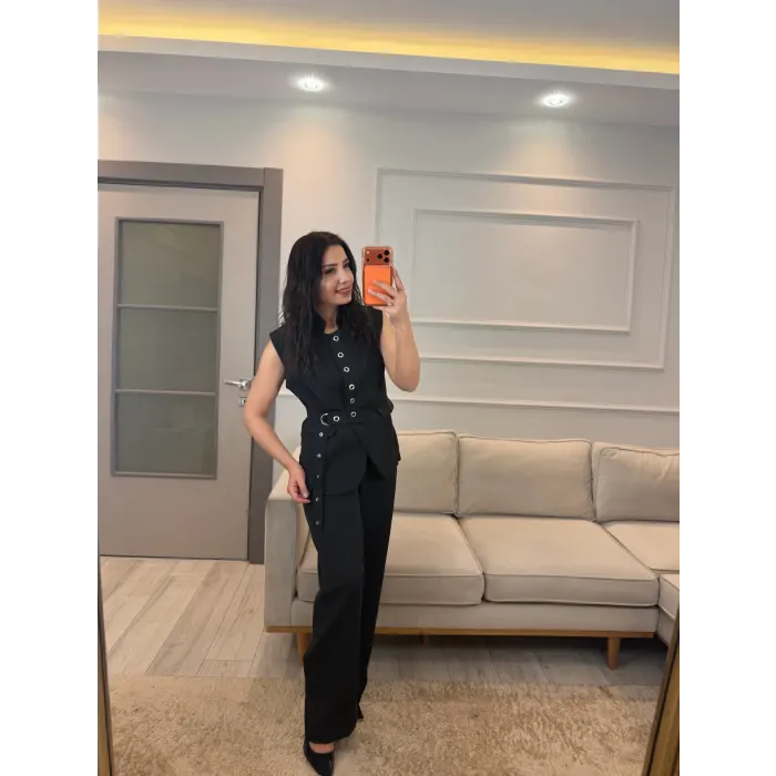 Mrka Muadil Kuş Gözlü Yelek Pantolon Takım