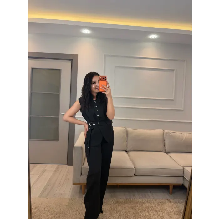 Mrka Muadil Kuş Gözlü Yelek Pantolon Takım