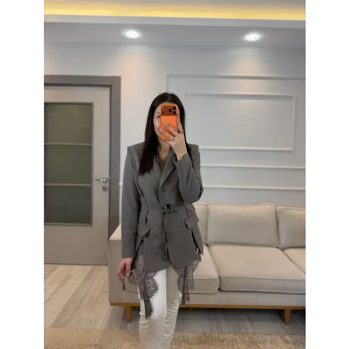 Mrka Muadil Dantel Detaylı Blazer Ceket