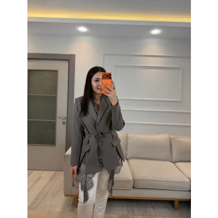 Mrka Muadil Dantel Detaylı Blazer Ceket