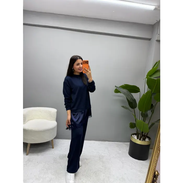 Saten Dantel Detaylı Modal Takım