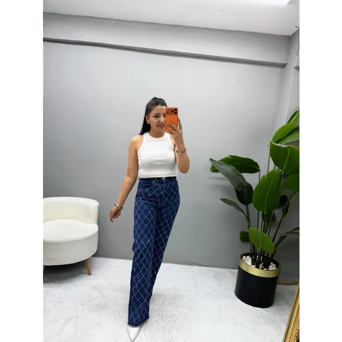 Hermione Çapraz Taşlı Palazzo Jean