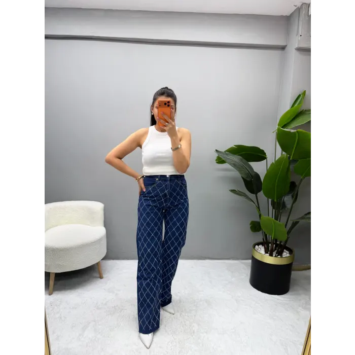 Hermione Çapraz Taşlı Palazzo Jean