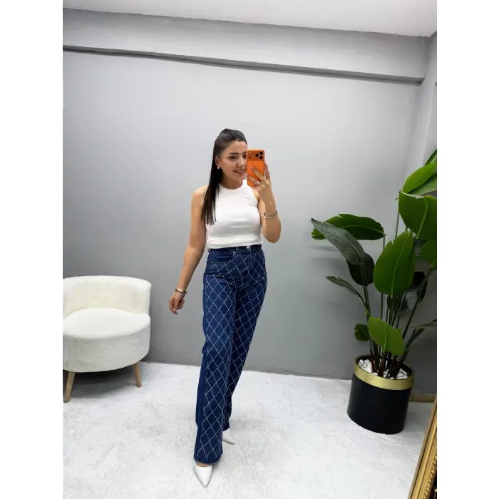 Hermione Çapraz Taşlı Palazzo Jean