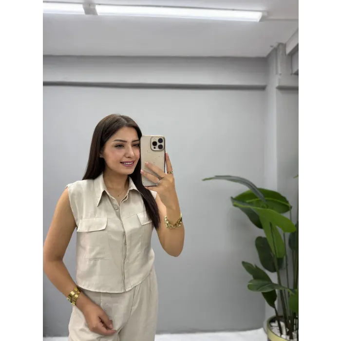 Luiza Cep Detaylı Sıfır Kol İkili Takım