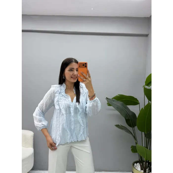 Premium Fırfırlı Tensel Bluz