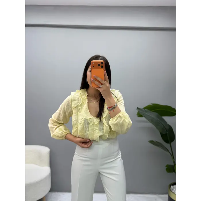 Premium Fırfırlı Tensel Bluz
