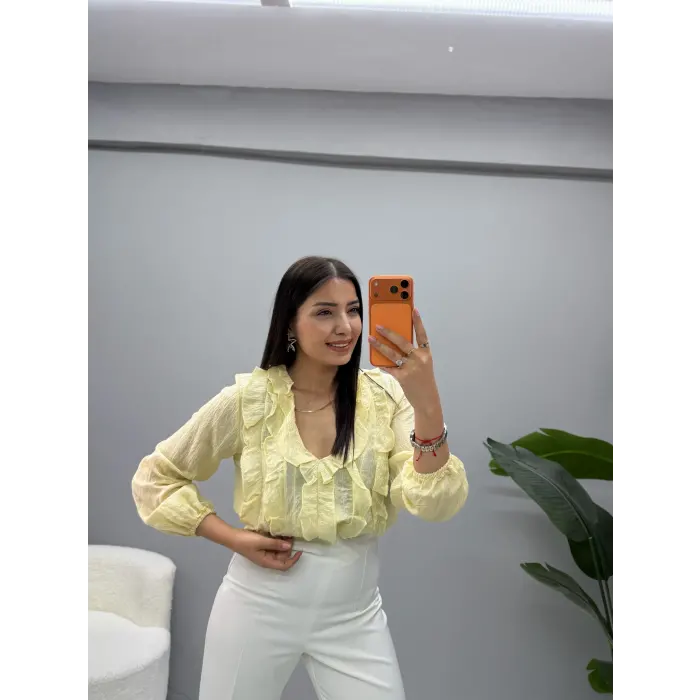 Premium Fırfırlı Tensel Bluz
