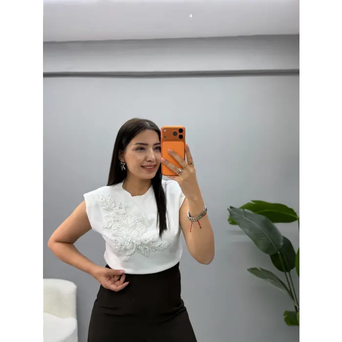 Pera Mrka Model Çiçek Desenli Bluz