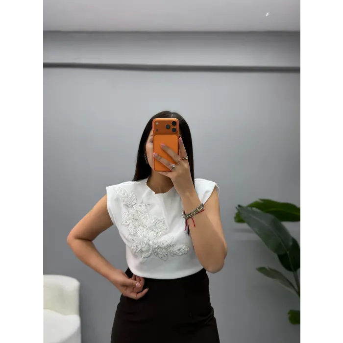 Pera Mrka Model Çiçek Desenli Bluz