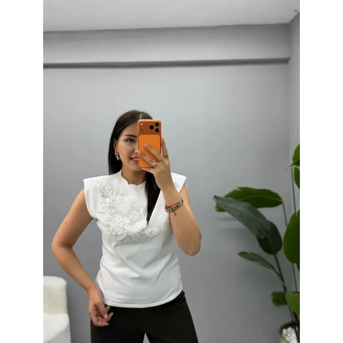 Pera Mrka Model Çiçek Desenli Bluz