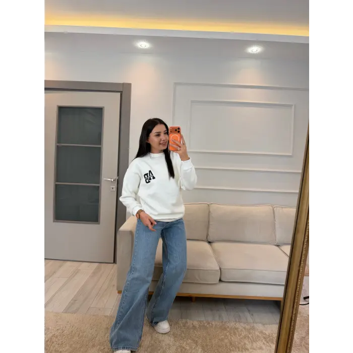 AB Nakışlı Üç İplik Sweatshirt