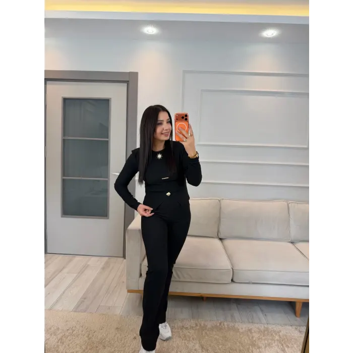 Aksesuar Detaylı Ottoman Kumaş Takım